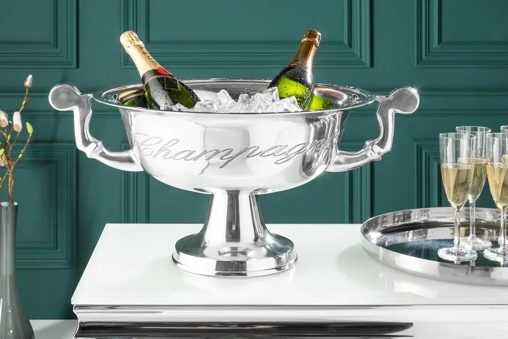 Invicta Interior -  Exkluzívny chladič na šampanské CHAMPAGNE 65 cm strieborný leštený