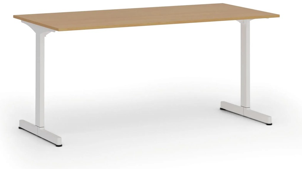 Kancelársky stôl PRIMO BETA, 160x80 cm, biela podnož, buk