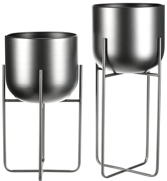 Autronic BONTEC Stojan - kovový, okrúhly, strieborno-sivý, cena za sadu 2 ks Farba: Strieborná