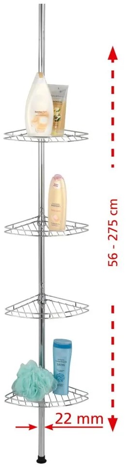 Teleskopická kúpeľňová polička z nehrdzavejúcej ocele - Maximex