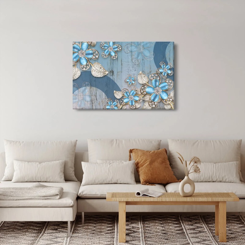 Obraz - Modré kvety (90x60 cm)
