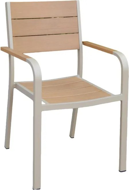 CH Béžová záhradná hliníková stolička Beno