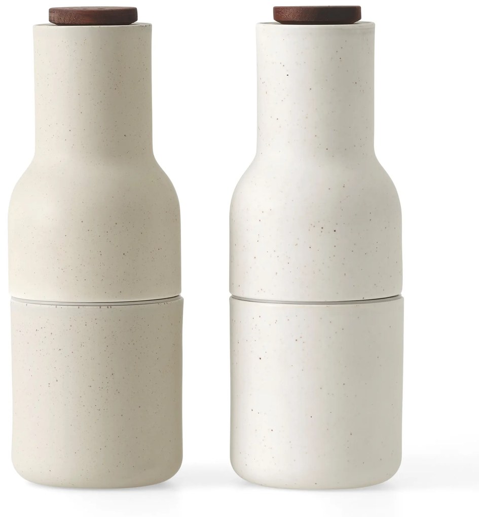 Audo Copenhagen Mlynček na soľ a korenie Bottle Ceramic Sand Walnut - set 2 ks
