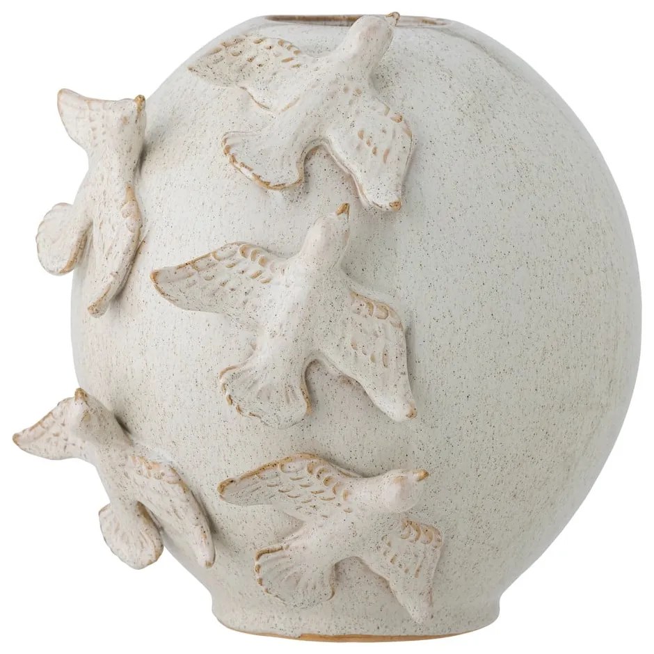 Krémová váza z kameniny (výška 25 cm) Abira – Bloomingville