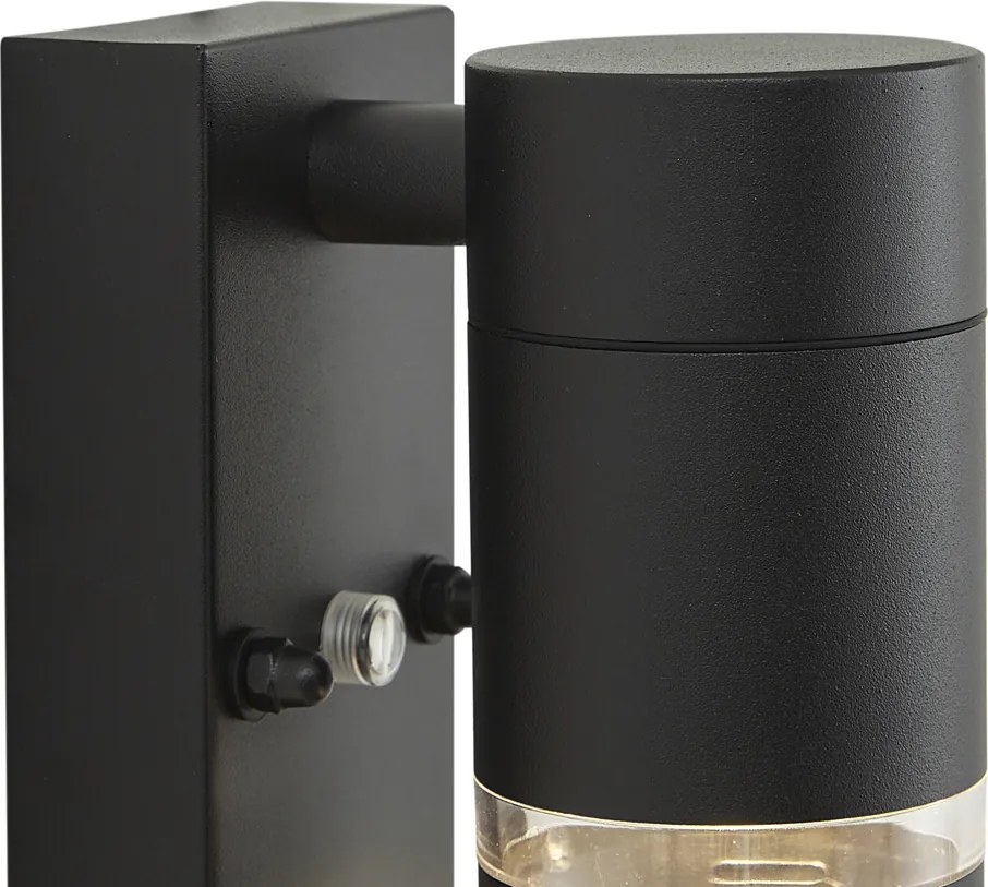 Moderné vonkajšie nástenné svietidlo čierne IP44 so súmrakovým senzorom - Ensam