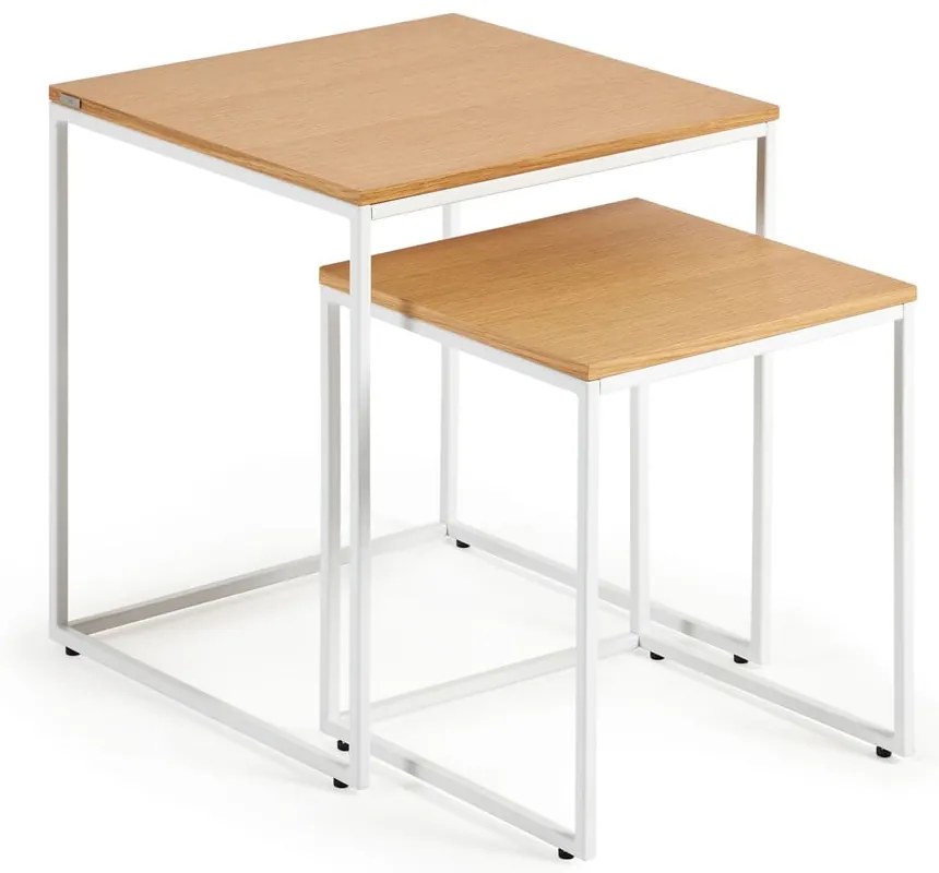 Odkladacie stolíky v súprave 2 ks v dekore duba 45x45 cm Yoana – Kave Home