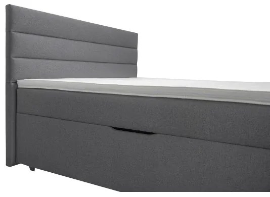 Čalúnená posteľ s úložným priestorom a matracmi s topperom NEW BOLERO 160x200 cm sivá