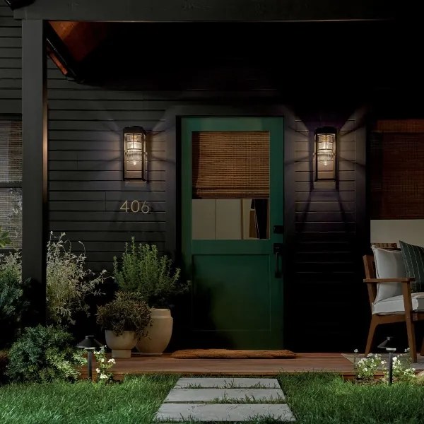 Kichler KL-HONE-M-BKT - Vonkajšie nástenné svietidlo HONE M 1xE27/60W/230V IP44