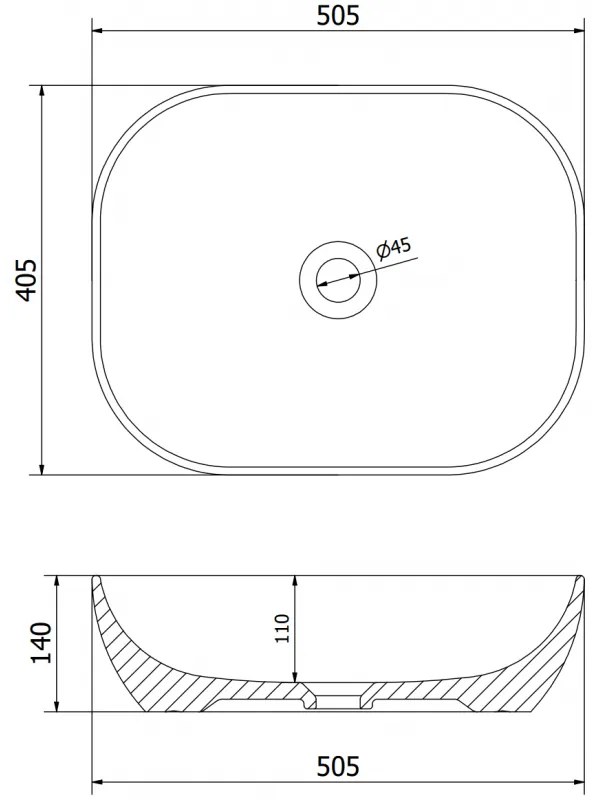 Mexen ROSA umývadlo, 50x40 cm, svetlo-šedá matná, 21095061