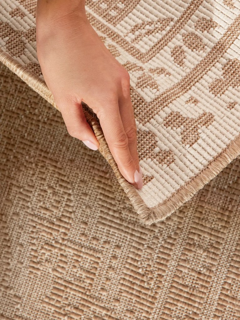NORTHRUGS, Koberec behúň Duet Rosel 106252 Beige/White - na von aj na doma, 80x250, béžová, chodba / predsieň