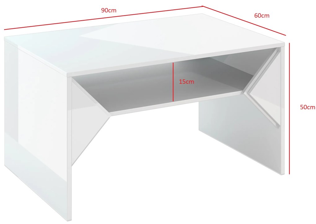 Konferenčný stolík Tonfir (lesk biely). Vlastná spoľahlivá doprava až k Vám domov. 1055255