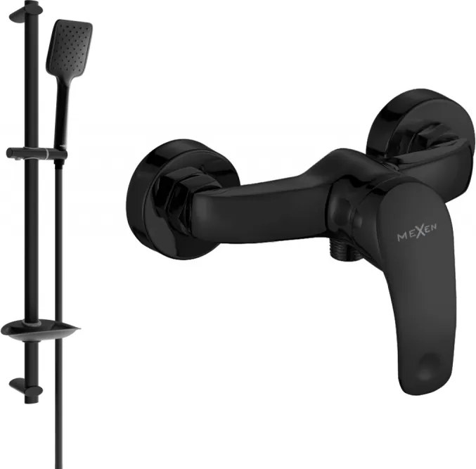 Mexen Fabia DB62 sprchová batéria so sprchovou súpravou, čierna- 74654DB62-70