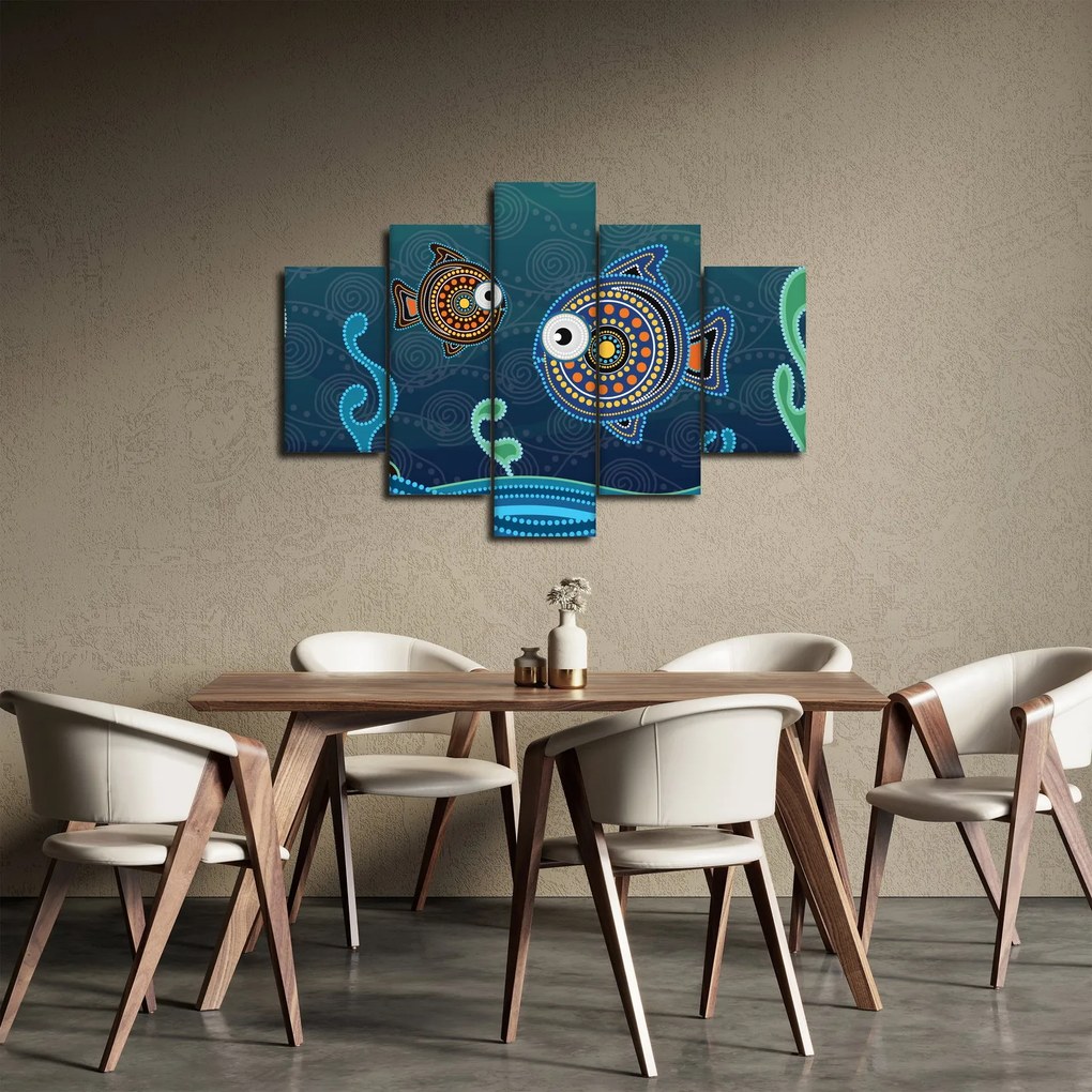 Obraz - Maľované rybičky (150x105 cm)