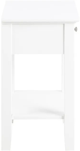 Drevený nočný stolík INDUSTRY 45 cm so zásuvkou, biely