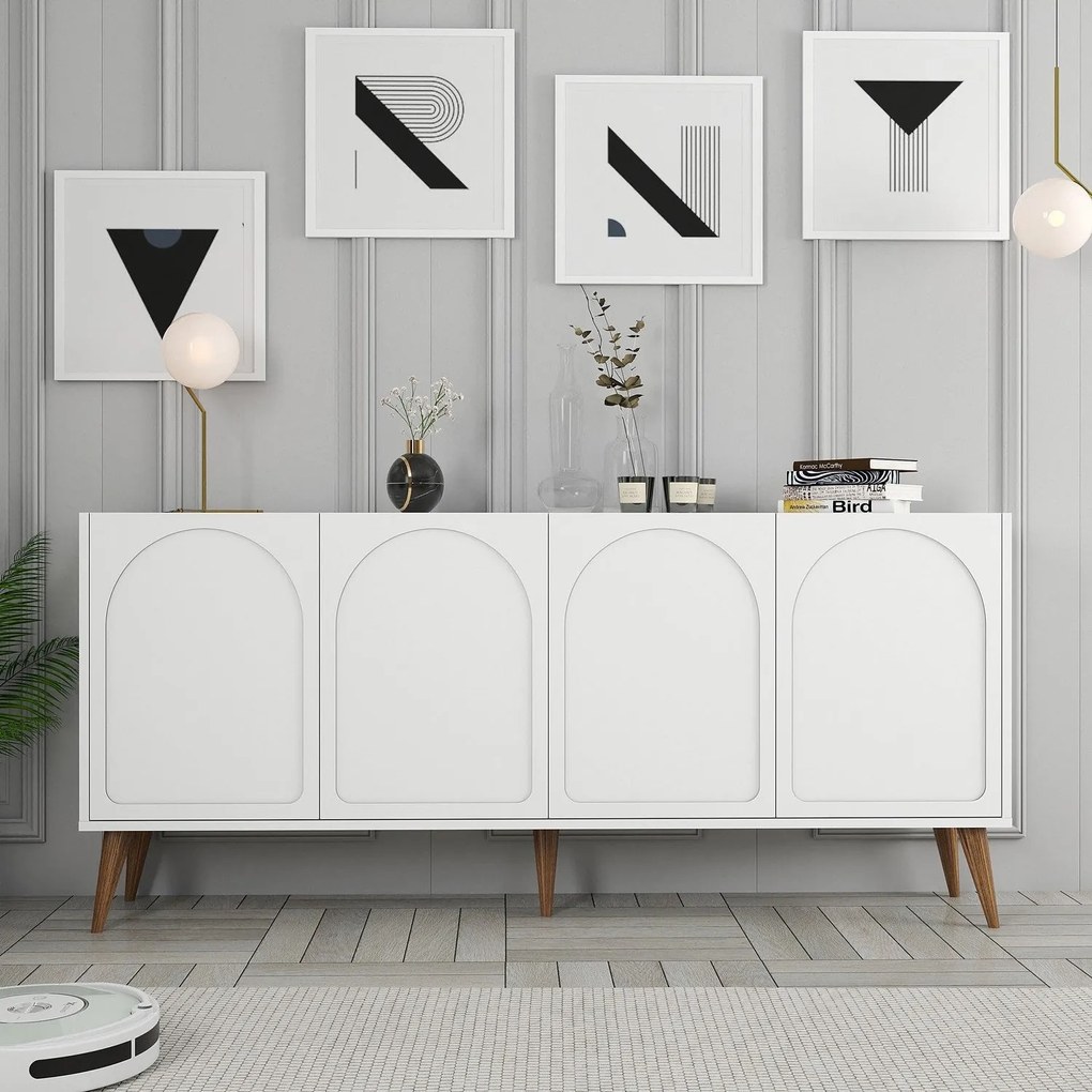 Konzolový stolík Lyon 81 - White, Walnut
