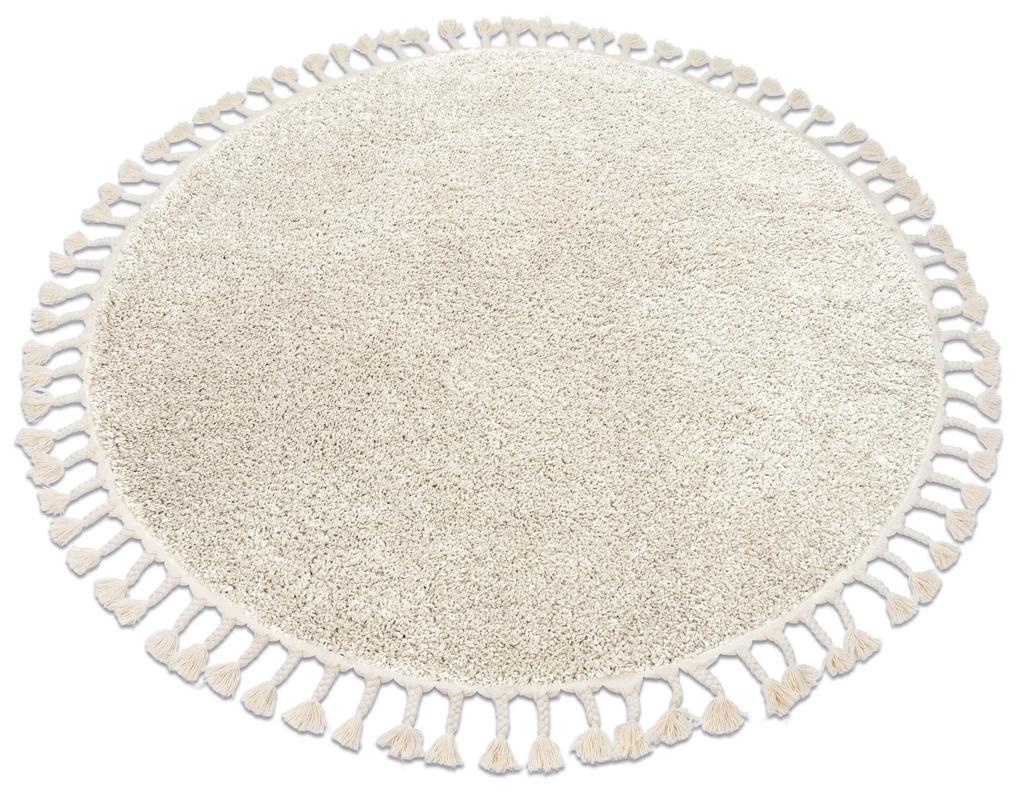 Okrúhly koberec BERBER 9000,  krémová - strapce, Berber, Maroko, Shaggy