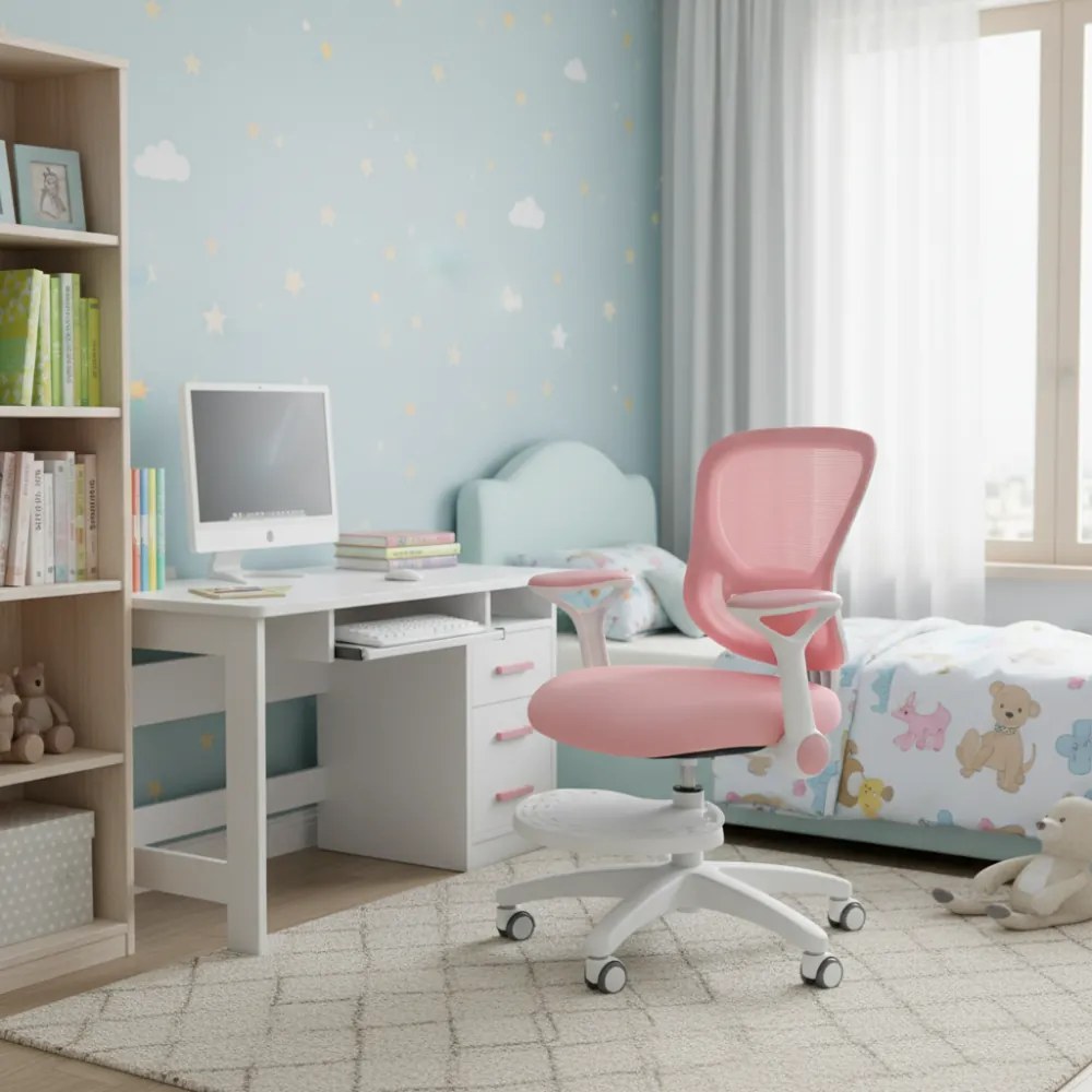 Detská rastúca stolička Neoseat JUNI 007 — látka, ružová