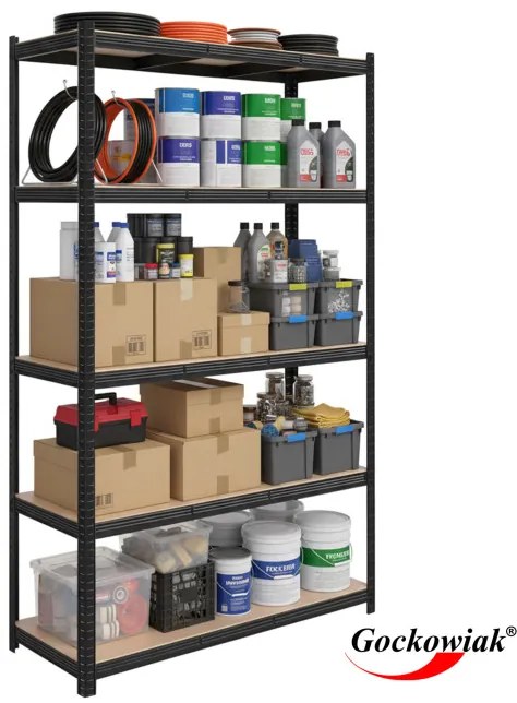 Regál 205x120x45 cm čierny