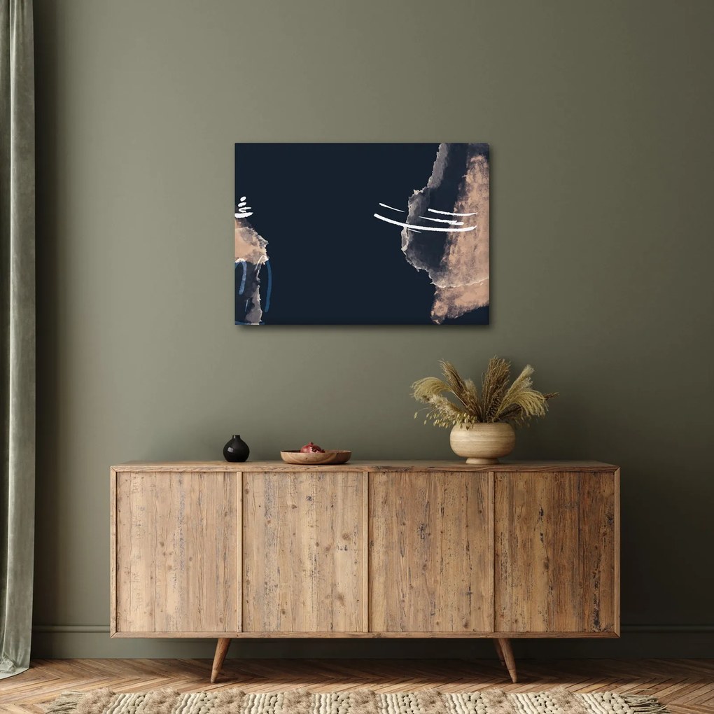 Obraz - Tmavomodrá abstrakcia (70x50 cm)