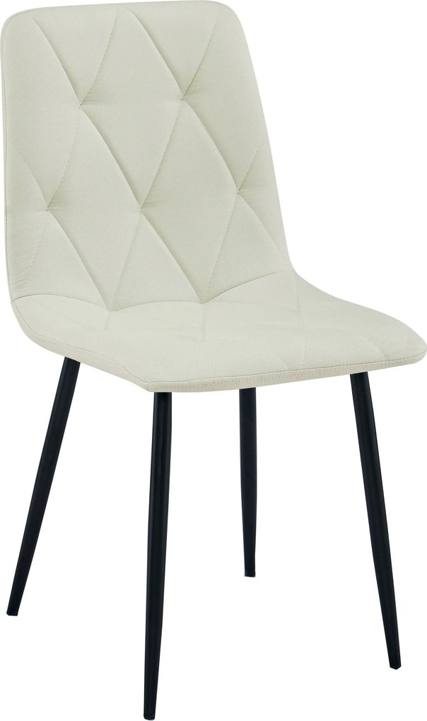 Krémová jedálenská stolička LIBRA s čiernymi nohami
