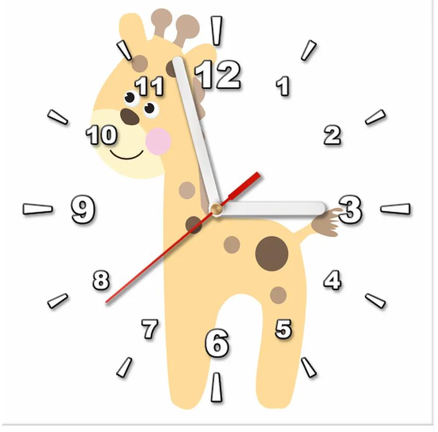 Gario Obraz s hodinami Žirafa Rozmery: 40 x 40 cm