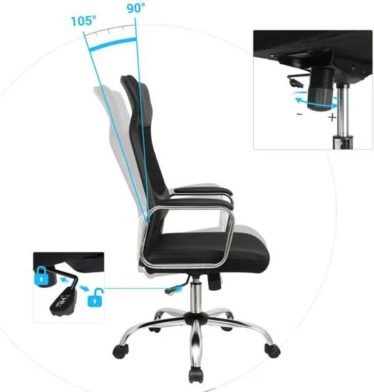 Kancelárska ergonomická stolička, čierna