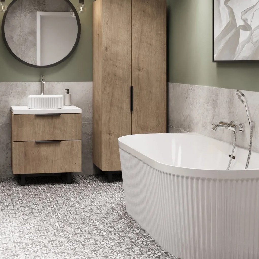 Invena Kalitea, nástenná vaňová batéria 150mm, chrómová, INV-BW-72-001-V