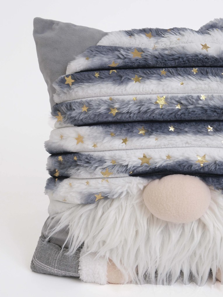 Vianočná obliečka na vankúš mikroplyš 40 x 40 cm - Žíhaný škriatok