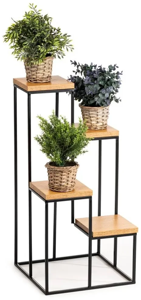 STOJAN NA KVETINÁČ KASKADA 70X34X34 CM ČIERNA/HNEDÁ