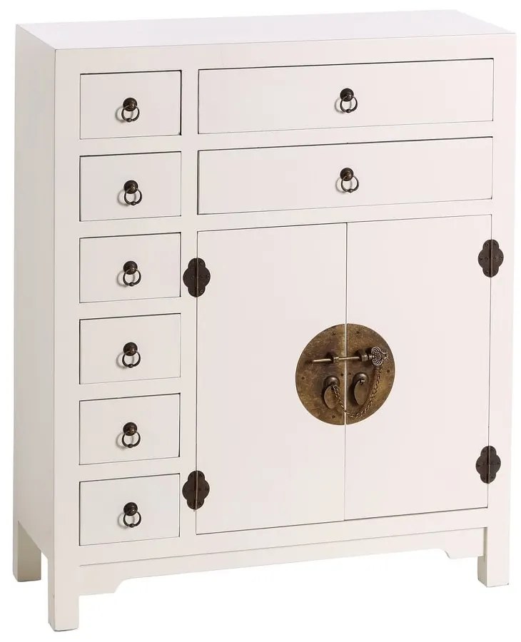 Biela vysoká komoda 73x90 cm Oriente – Ixia