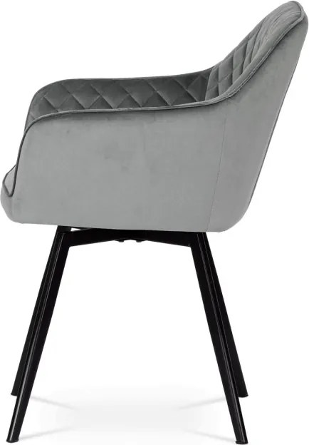 Jedálenská stolička zamatová, sivá DCH-425 GREY4