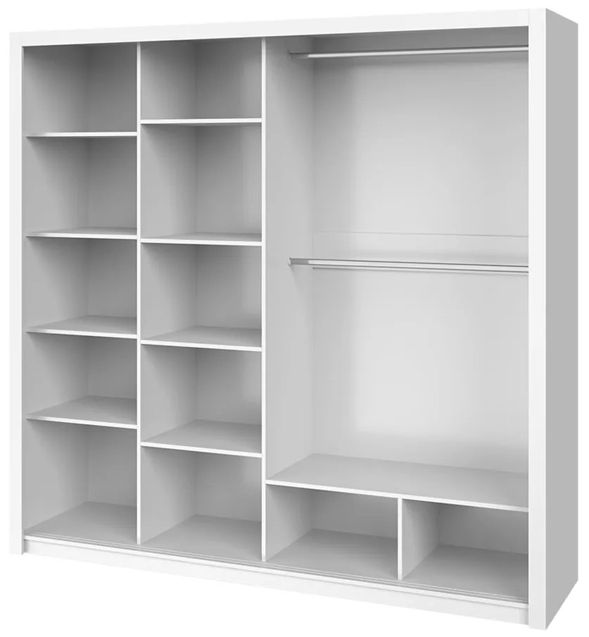 Posuvná skriňa so zrkadlom Kler SZ220 KE11, Farby: dub artisan / zrkadlo