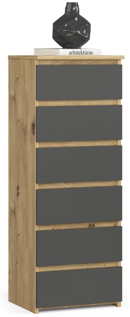 Komoda CL6 40 cm dub artisan/grafitovo šedá