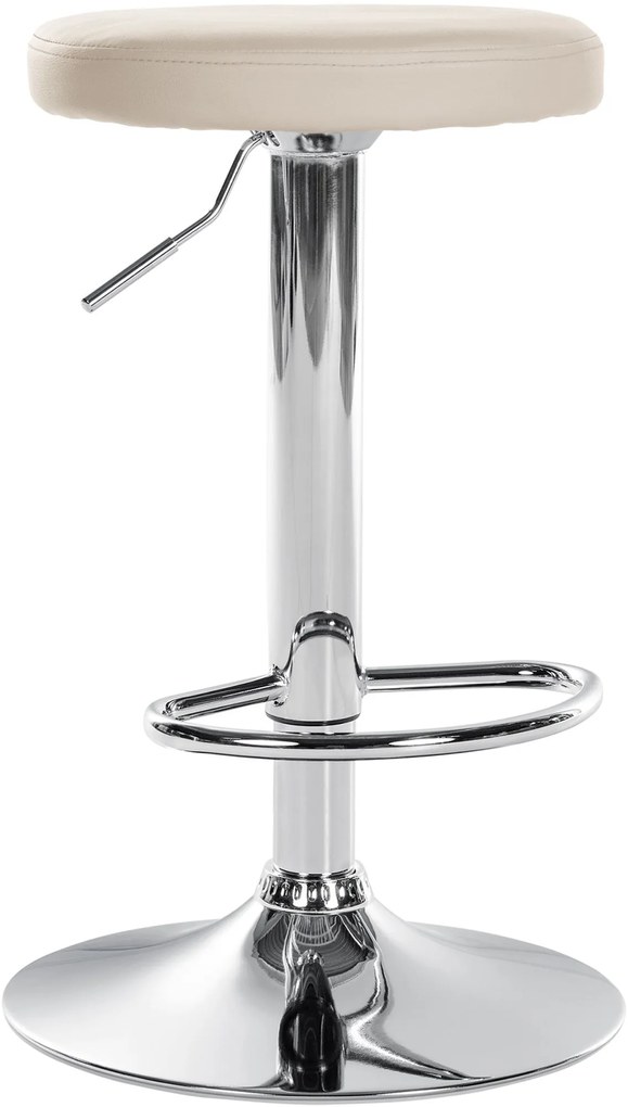 Barová stolička Ponte - koženka, chróm rám - Krémová