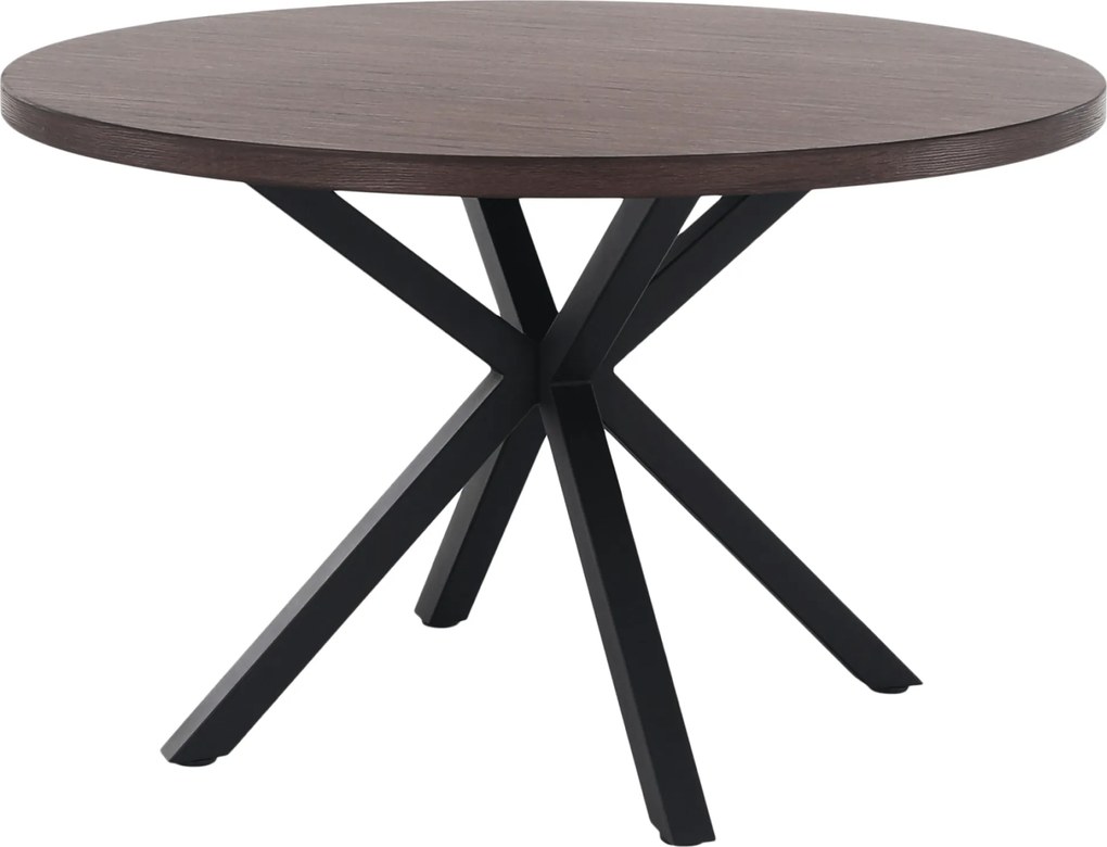 Jedálenský stôl, tmavý dub/čierna, priemer 120 cm, MEDOR