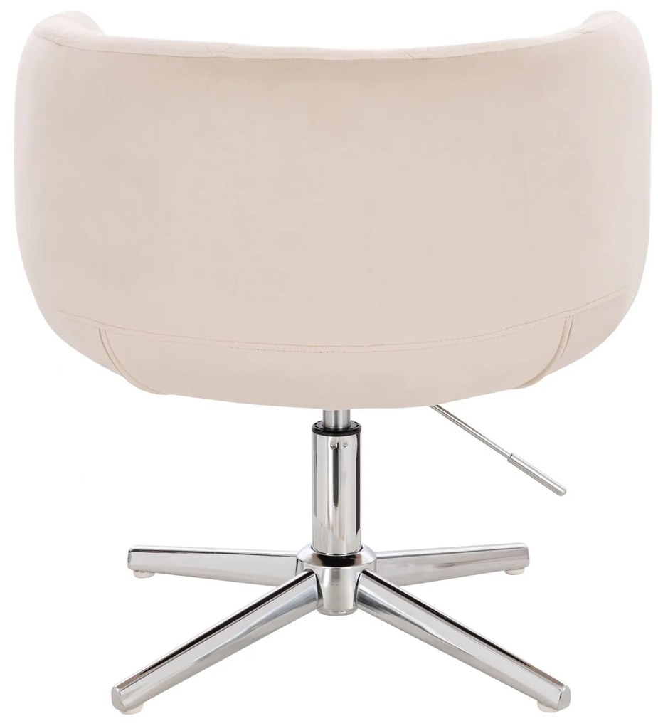 LuxuryForm DESIGN Kreslo MONTANA VELUR na striebornom kríži - krémové