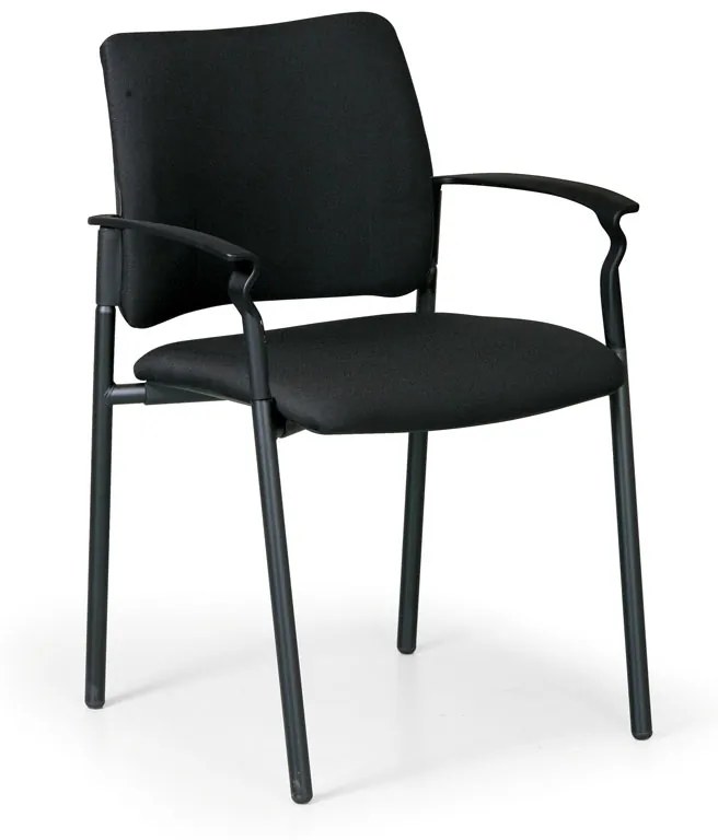 Konferenčná stolička ROCKET s podpierkami rúk, čierna