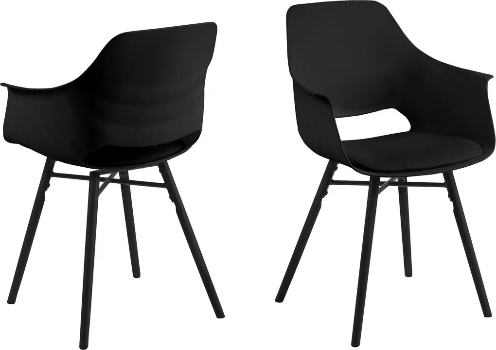 Bighome - Jedálenská stolička s opierkami RAMONA, čierna