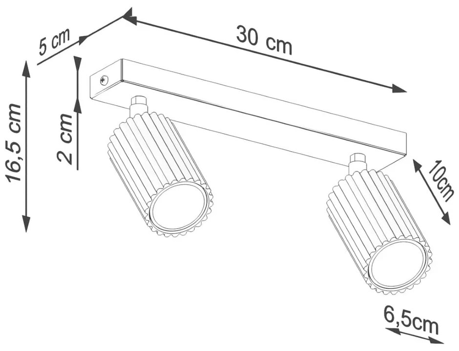 Bodové svietidlo v tehlovej farbe 6,5x30 cm Gleam – Sollux