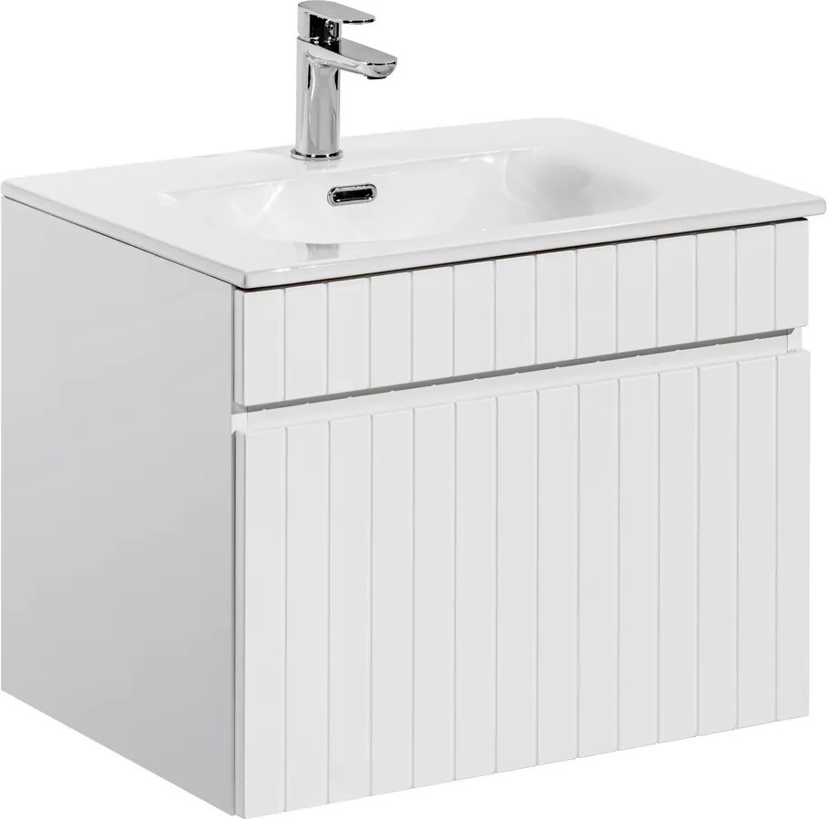 Comad Kúpeľňová skrinka s keramickým umývadlom Iconic White 80 cm - biela mat