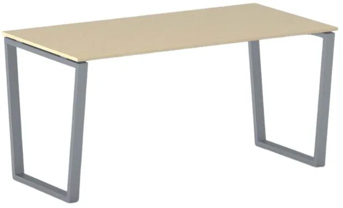 Kancelársky stôl PRIMO IMPRESS, 160x80 cm, sivostrieborná podnož, breza