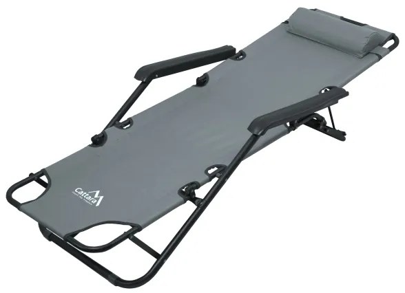 Skladacie polohovateľné kreslo šedá/čierna