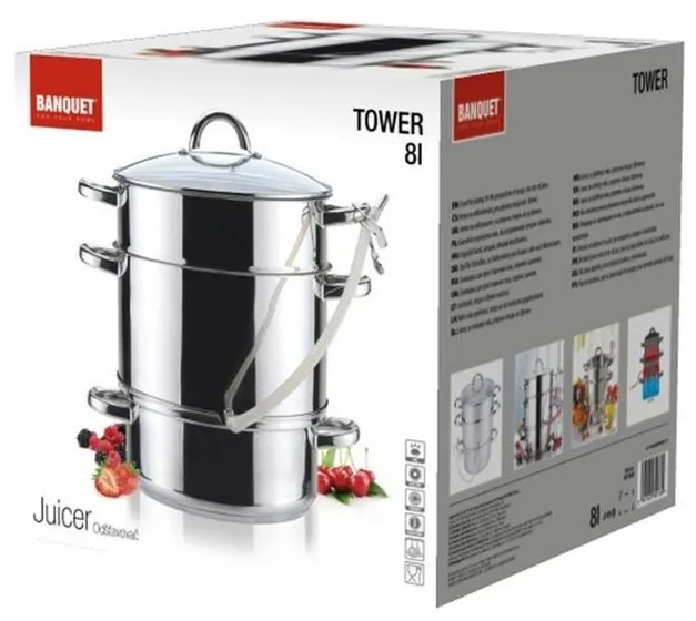 Banquet Hrniec nerezový na odšťavovanie Tower 8 l