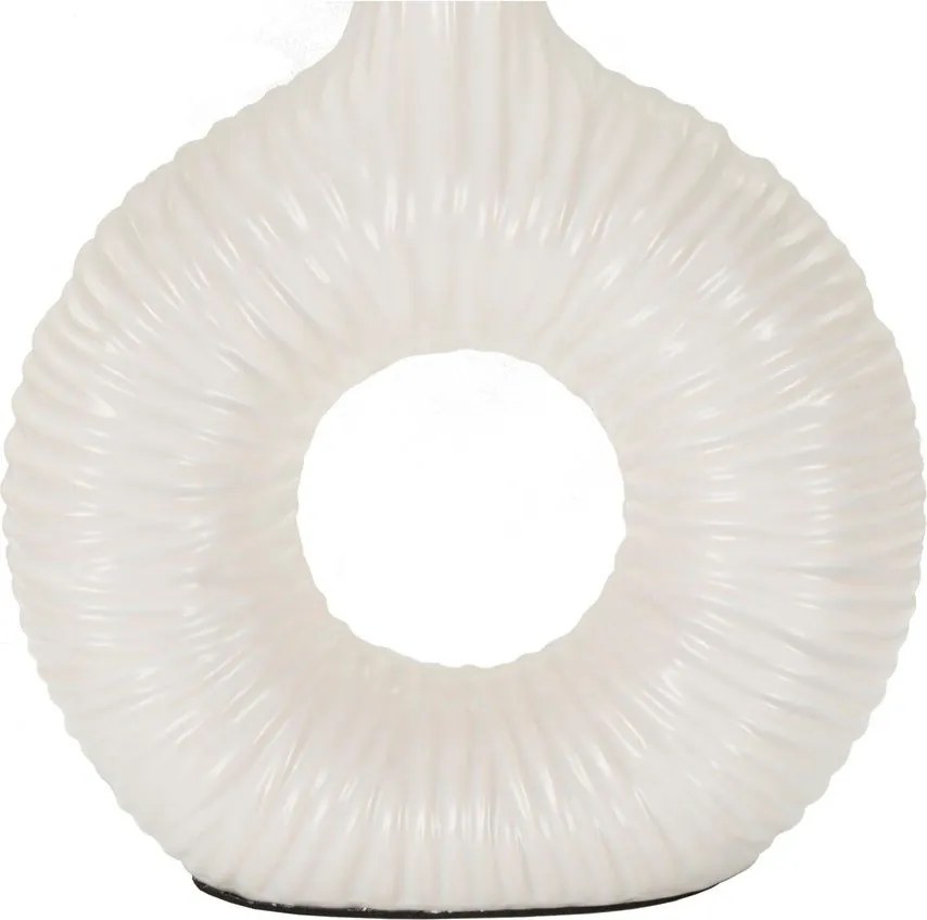 Biela keramická stolová lampa s textilným tienidlom (výška 43 cm) Seta – Mauro Ferretti