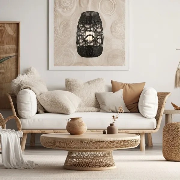 Luster na lanku ARONA 1xG9/9W/230V pr. 40 cm čierna