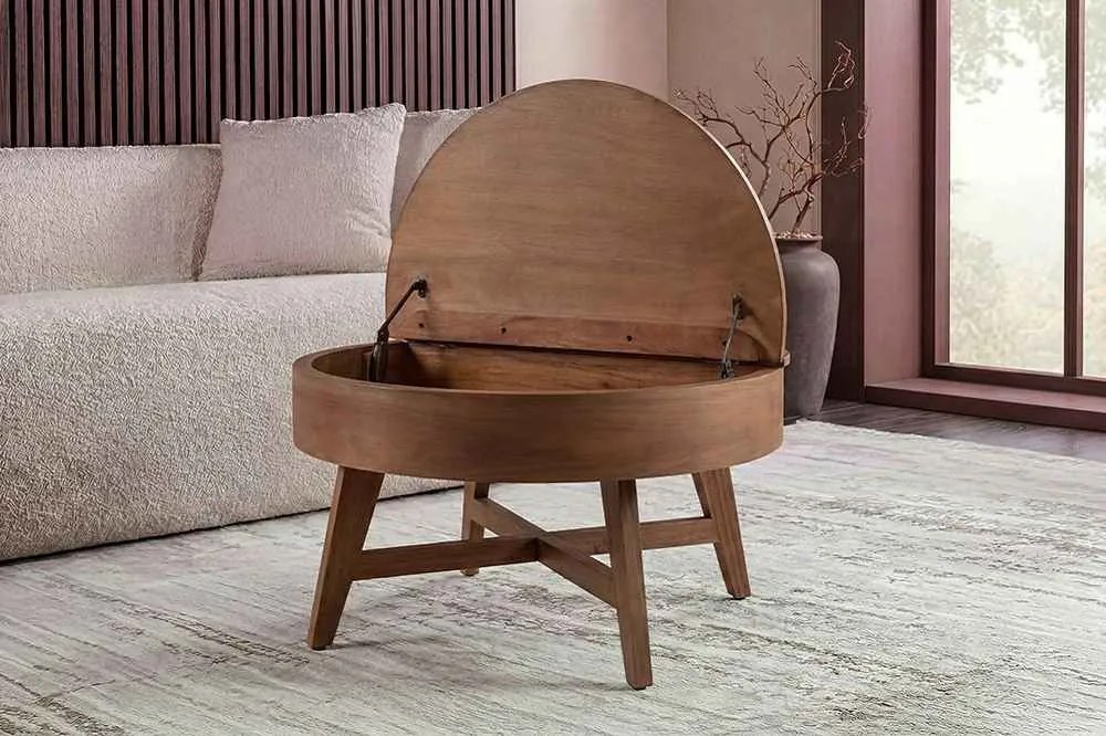 Dizajnový konferenčný stolík Rajnish 70 cm hnedé mango