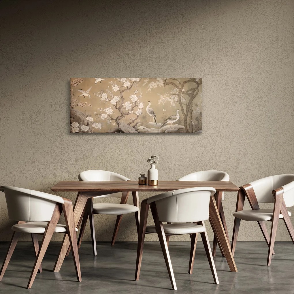 Obraz - Kreslená japonská krajina (120x50 cm)