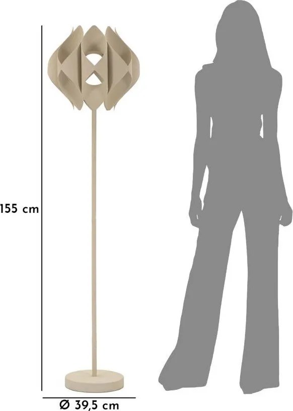 Béžová stojacia lampa s kovovým tienidlom (výška 155 cm) Space – Mauro Ferretti