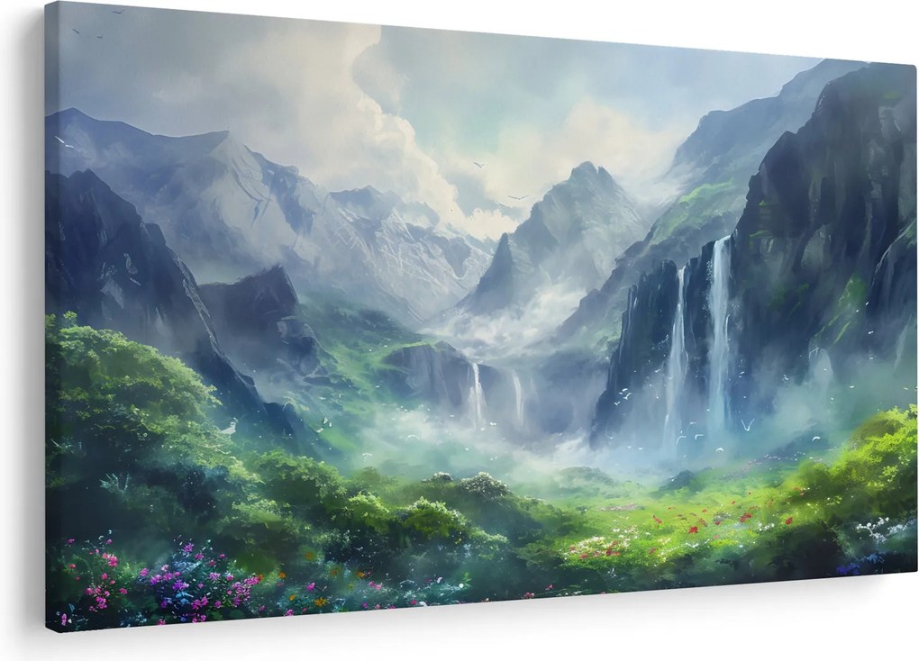 Obraz - Údolie vodopádov (90x60 cm)