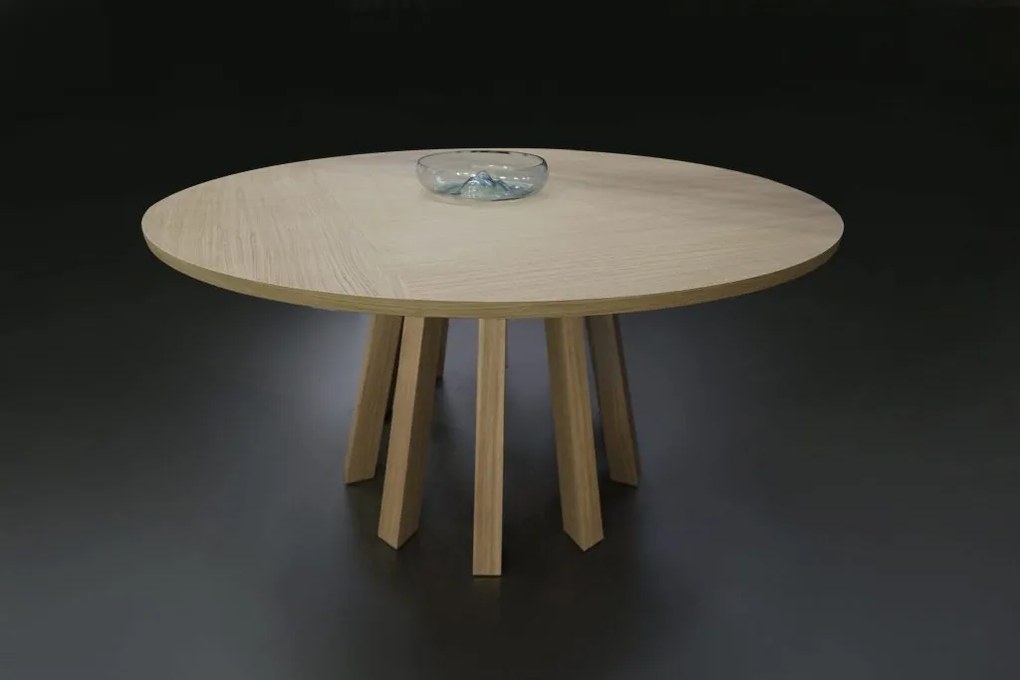 Masívny okrúhly stôl SPUTNIK z dubového dreva  - ø 1400/750 mm